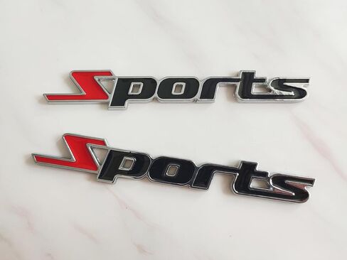 WEERSHUN 2X Sports Emblem 3D Emblem Decal Sticker Car Decoration, Suitable for Most Trucks, SUVs, Pickups (Black Red), QV01 in Saudi Arabia