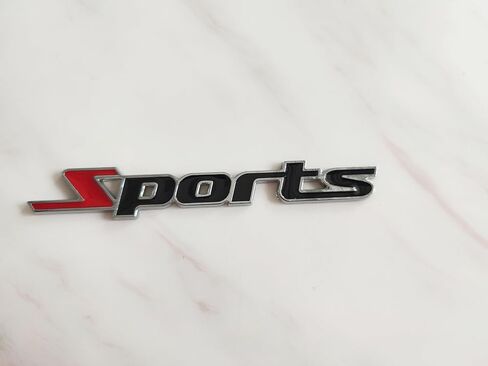 WEERSHUN 2X Sports Emblem 3D Emblem Decal Sticker Car Decoration, Suitable for Most Trucks, SUVs, Pickups (Black Red), QV01 in Saudi Arabia
