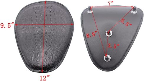 مقعد منفرد من الجلد للدراجات النارية مع مجموعة دعامات لوحة قاعدة زنبركية متوافقة مع Harley Honda Yamaha Kawasaki سوزوكي Sportster Bobber Chopper مخصص (أسود) in Kuwait