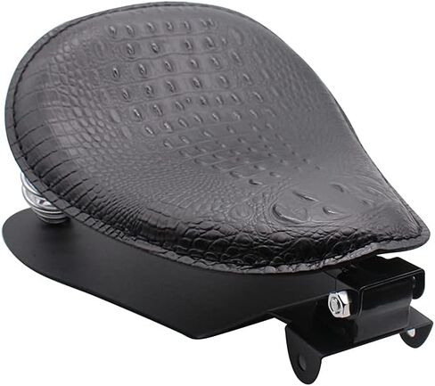 مقعد منفرد من الجلد للدراجات النارية مع مجموعة دعامات لوحة قاعدة زنبركية متوافقة مع Harley Honda Yamaha Kawasaki سوزوكي Sportster Bobber Chopper مخصص (أسود) in Kuwait