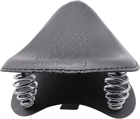 مقعد منفرد من الجلد للدراجات النارية مع مجموعة دعامات لوحة قاعدة زنبركية متوافقة مع Harley Honda Yamaha Kawasaki سوزوكي Sportster Bobber Chopper مخصص (أسود) in Kuwait