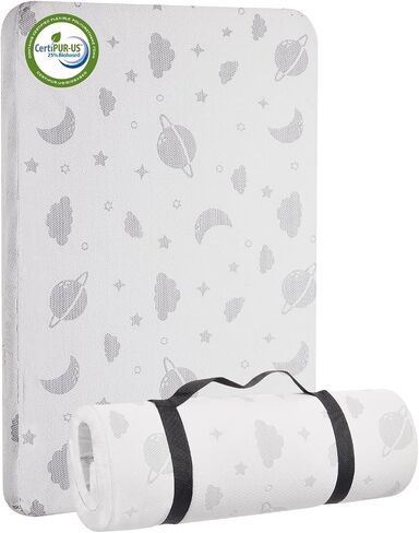 Lilian&Gema Pack and Play Mattress 38"x26"x1.5" Portable Playpen Mattress | Soft,Breathable,Waterproof,Removable Cover,Skin Friendly Fabric,Leak-Free, Machine-Washable,Pack n Play Mattress Pad in Saudi Arabia