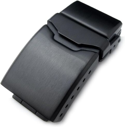 سوار ساعة MiLTAT 18 مم بمشبك بديل اللون أسود على شكل شطب 6 فتحات ضبط in Kuwait