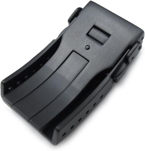 سوار ساعة MiLTAT 18 مم بمشبك بديل اللون أسود على شكل شطب 6 فتحات ضبط in Kuwait