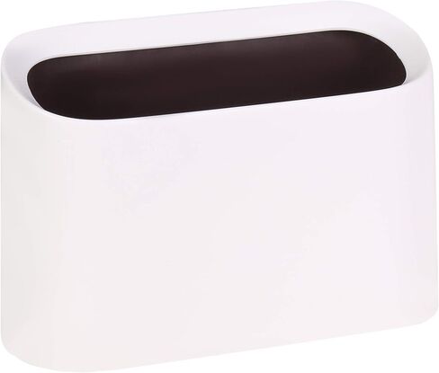 Open Top Mini Trash Can Rectangle Wastebasket for Bathroom Vanity, Desktop, Tabletop or Coffee Table - Dispose of Cotton Rounds, Makeup Sponges, Tissues; 2 Liter (Rectangle Open-Top - White) in Saudi Arabia