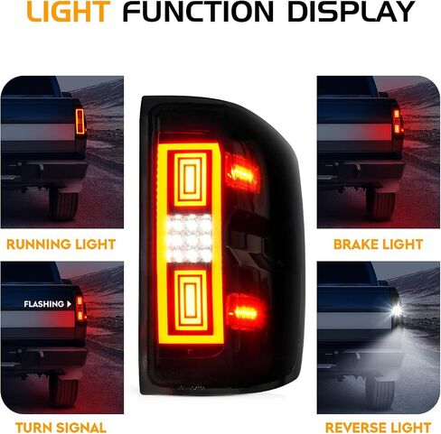 LED Tail Light Fit for Chevy Silverado 1500 2500 HD 3500 HD 2014-2018, for GMC Sierra 3500 HD 2015-2018 with Dual Wheel [Factory Halogen Model] Driver and Passenger Side Taillights, Smoke Lens in Saudi Arabia