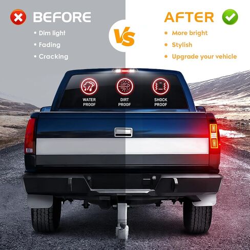 LED Tail Light Fit for Chevy Silverado 1500 2500 HD 3500 HD 2014-2018, for GMC Sierra 3500 HD 2015-2018 with Dual Wheel [Factory Halogen Model] Driver and Passenger Side Taillights, Smoke Lens in Saudi Arabia