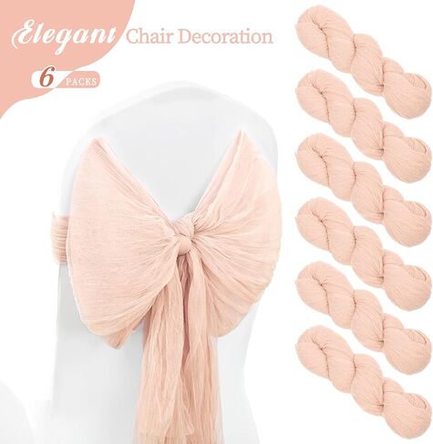 6Pack Cheesecloth Table Runner,Boho Table Runner,Blush Table Runner, Cheesecloth Table Runner 29"x120"Gauze Table Runner,Gauze Semi-Sheer Table Runner for Wedding,Baby Shower Birthday Party(Blush) in Saudi Arabia
