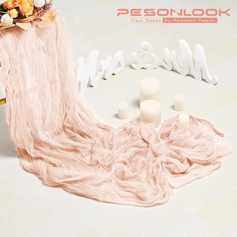 6Pack Cheesecloth Table Runner,Boho Table Runner,Blush Table Runner, Cheesecloth Table Runner 29"x120"Gauze Table Runner,Gauze Semi-Sheer Table Runner for Wedding,Baby Shower Birthday Party(Blush) in Saudi Arabia