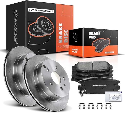 A-Premium 11.93 inch (303mm) Rear Drilled and Slotted Disc Brake Rotors + Ceramic Pads Kit Compatible with Select Chevy and GMC Models - Equinox/Terrain 2010 2011 2012 2013 2014 2015 2016 2017 in Saudi Arabia