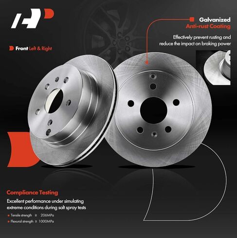 A-Premium 11.93 inch (303mm) Rear Drilled and Slotted Disc Brake Rotors + Ceramic Pads Kit Compatible with Select Chevy and GMC Models - Equinox/Terrain 2010 2011 2012 2013 2014 2015 2016 2017 in Saudi Arabia