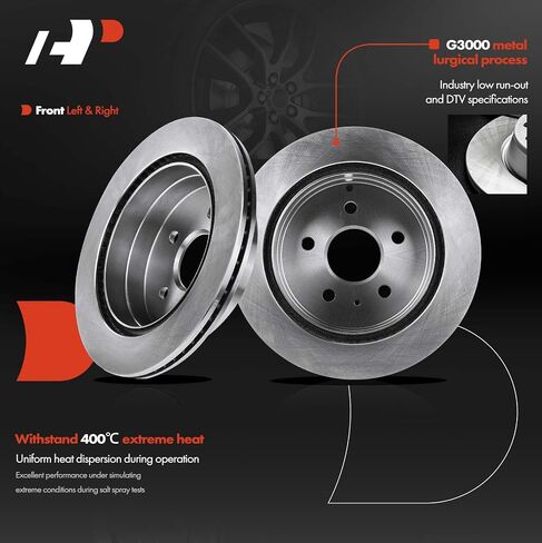 A-Premium 11.93 inch (303mm) Rear Drilled and Slotted Disc Brake Rotors + Ceramic Pads Kit Compatible with Select Chevy and GMC Models - Equinox/Terrain 2010 2011 2012 2013 2014 2015 2016 2017 in Saudi Arabia