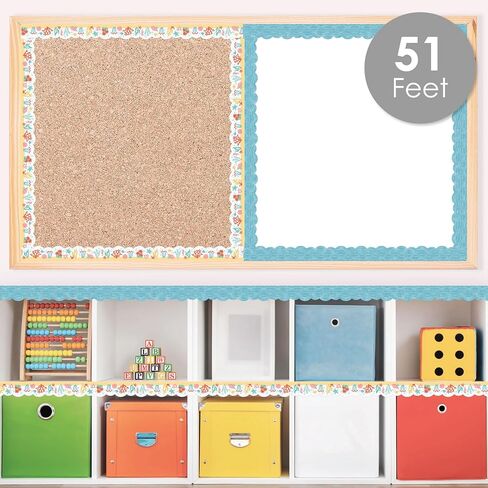 Big Dot of Happiness Cute and Colorful School - Scalloped Classroom Decor - Bulletin Board Borders - 51 Feet in Saudi Arabia