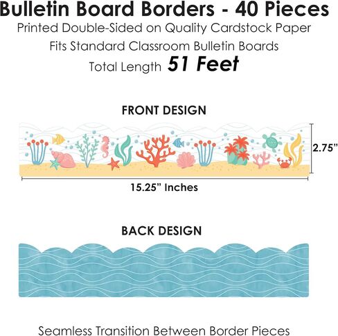 Big Dot of Happiness Cute and Colorful School - Scalloped Classroom Decor - Bulletin Board Borders - 51 Feet in Saudi Arabia