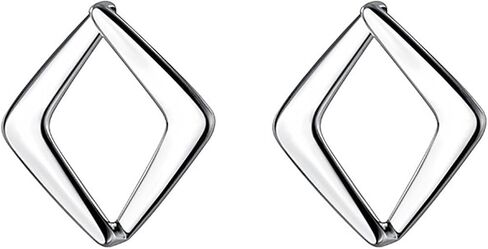 Reffeer Solid 925 Sterling Silver Hollow Stud Earrings for Women Teen Girls Square Earrings Open Stud Earrings in Saudi Arabia