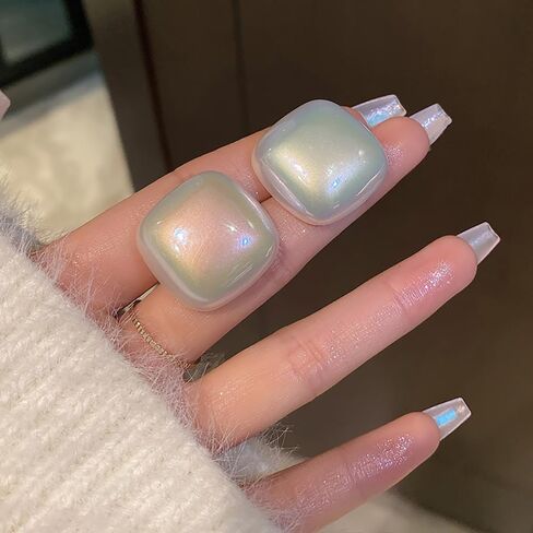 Large Pearl Geometric Earrings Silver Simple Stud Bohemian Statement Earrings for Women Girls Wedding Daily Party in Kuwait