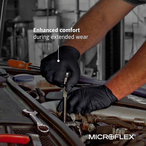 MICROFLEX MidKnight MK-296 Disposable Nitrile Gloves for Mechanics, Auto, Cleaning, Tattoos in Saudi Arabia