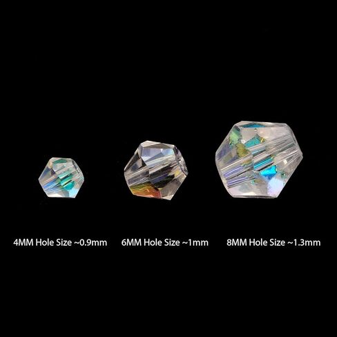 YouLuo Bicone Crystal Glass Beads Faceted Bicone Clear AB Crystal Beads Loose Spacers Beads Bulk for DIY Craft Bracelet Necklace Earring Keychain Dolls Jewelry Making 100Pcs (Crystal Ab, 4mm) in Saudi Arabia