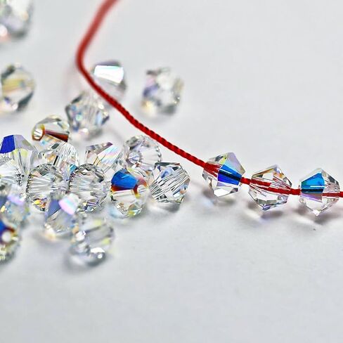 YouLuo Bicone Crystal Glass Beads Faceted Bicone Clear AB Crystal Beads Loose Spacers Beads Bulk for DIY Craft Bracelet Necklace Earring Keychain Dolls Jewelry Making 100Pcs (Crystal Ab, 4mm) in Saudi Arabia
