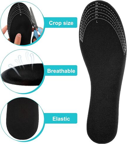 Memory Foam Shoe Insoles, Breathable Comfort Inserts Replacement Sneaker Inserts Shock Absorption Insoles for Men Women Sports Shoes Boots Foot Pain Relief (S) in Saudi Arabia