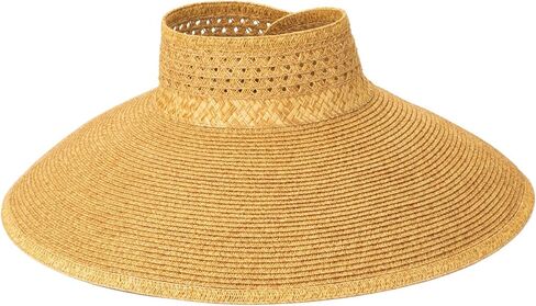 Women's Wide Brim Roll Up Visor, Toast in Saudi Arabia