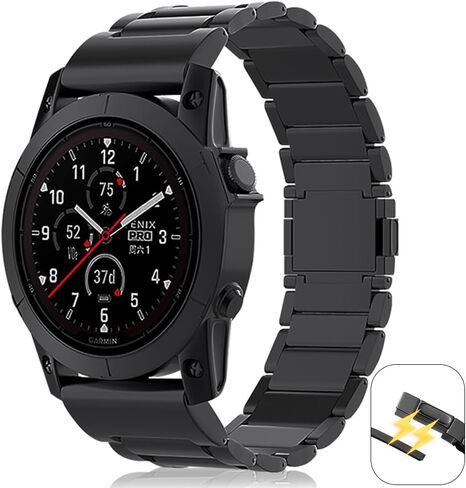 26mm Magnetic Titanium Bands Compatible for Garmin Fenix 5x/6x/7x Watch Band,Quickfit 26 Metal Bands Compatible for Garmin Fenix 7x Pro/6X Sapphire/6X Pro/5X Plus/3/3HR/Tactix Delta Men in Saudi Arabia