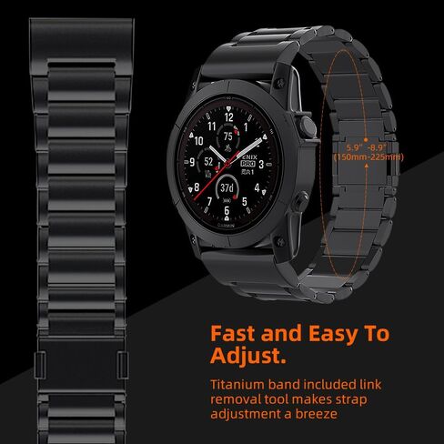 26mm Magnetic Titanium Bands Compatible for Garmin Fenix 5x/6x/7x Watch Band,Quickfit 26 Metal Bands Compatible for Garmin Fenix 7x Pro/6X Sapphire/6X Pro/5X Plus/3/3HR/Tactix Delta Men in Saudi Arabia