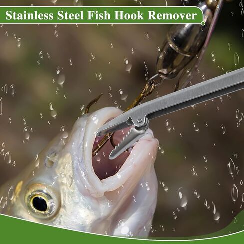 Stainless Steel Fish Hook Remover Extractor with Odor Absorber Tool, 11 Inches Fishing Hook Removal Tool Hook Grabber Fish Dehooker Tool, Freshwater and Saltwater Hooker Tool for Fishing in Saudi Arabia