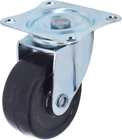 2 Inch Heavy Duty Swivel Caster Rubber Base with Top Plate and Bearing Without Brake 24 Pieces Black in Saudi Arabia