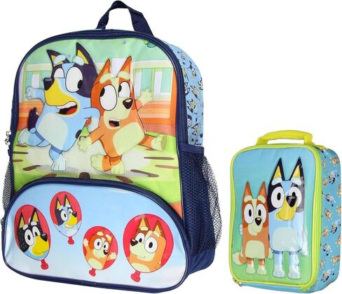ابتكارات ملحقات الذكاء الاصطناعي مجموعة حقيبة الظهر وصندوق الغداء المدرسية من Bluey Kids. in Kuwait