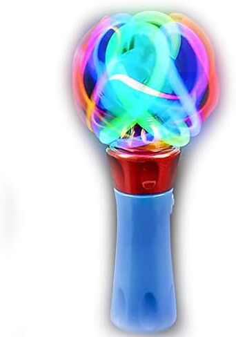 The Dreidel Company Light-Up Orbiter LED Spinning Wand, with Push Button, 7" Inches, Great Gift Idea for Boys, and Girls, Birthday Party Favor, Events, and Gatherings (Single) in Saudi Arabia