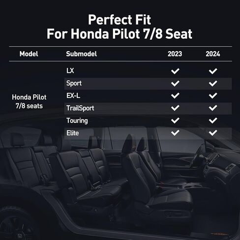 سجادات أرضية لسيارة Honda Pilot 2023 2024، ملحقات OEM داخلية للسيارة مناسبة لجميع الأحوال الجوية للحماية الكاملة، XPE مخصصة مناسبة لسجادات أرضية الركاب Honda Pilot 7/8 وبطانة صندوق البضائع (مجموعة 5 قطع) in Kuwait