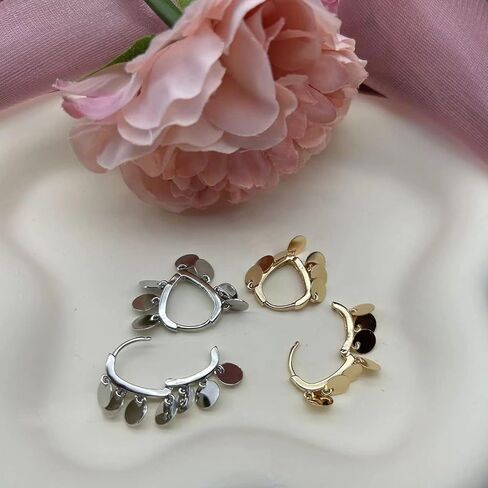 Hoop Earrings Set for Women, Hypoallergenic Hoops Jewelry for girls, 925 Sterling Silver Hoop Earrings, Huggie Hoop Earrings Dangle 5 little discs Drop in Saudi Arabia