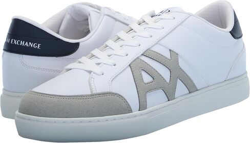 A｜X ARMANI EXCHANGE Men's Paris Low Top Suede Logo Court Sneaker in Saudi Arabia