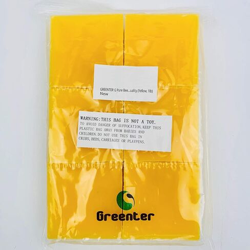 GREENTER G Pure Beewax Blocks - 100% Natural, Cosmetic Grade, Premium Quality (Yellow, 1lb) in Saudi Arabia