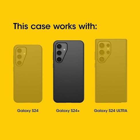 OtterBox Samsung Galaxy S24+ Symmetry Series Case - BLACK, ultra-sleek, wireless charging compatible, raised edges protect camera & screen in Saudi Arabia