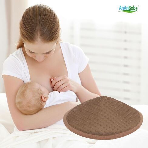 Organic Bamboo Nursing Breast Pads - 10-Pack Reusable Non-Slip Nipple Pads for Breastfeeding New Moms Postpartum Essentials (3.9inch) with Washing Bags and Handbags（Middle，White） in Saudi Arabia