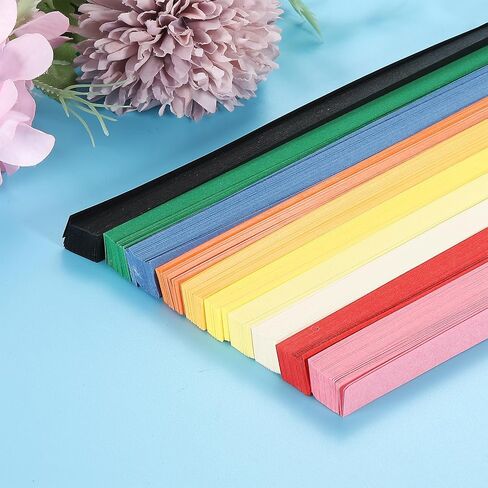 PATIKIL 180 Sheets Origami Stars Papers Double Sided Black L24cm 10 Colors for Arts Crafts, DIY Gift Decor in Saudi Arabia