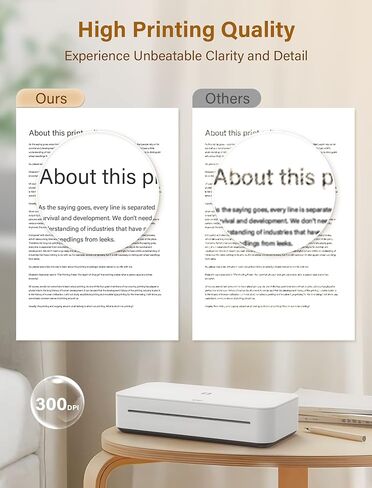 طابعة iDPRT اللاسلكية المحمولة مع خرطوشة سهلة التحميل من قطعة واحدة، تصميم مضغوط، اتصال سلكي ولاسلكي، مادة غير ضارة، طباعة عالية الدقة 300 نقطة في البوصة، طابعة للاستخدام المنزلي والمكتب in Kuwait