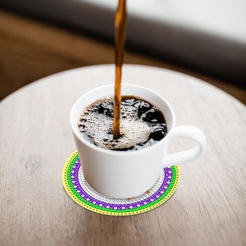 Takotas Kit of 8 PCS Diamond Coasters: Art, Painting, Various Designs for Adults and Kids, Holder Included, DIY Fun, Non-Slip, Art, Painting, Craft, (OWL) in Saudi Arabia