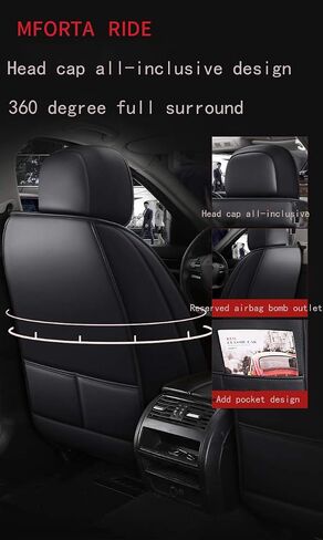 LK-1 LK01-Fashion PU Breathable Leather car seat Cover 5-Seater Universal fit (Black and Pink) in Saudi Arabia