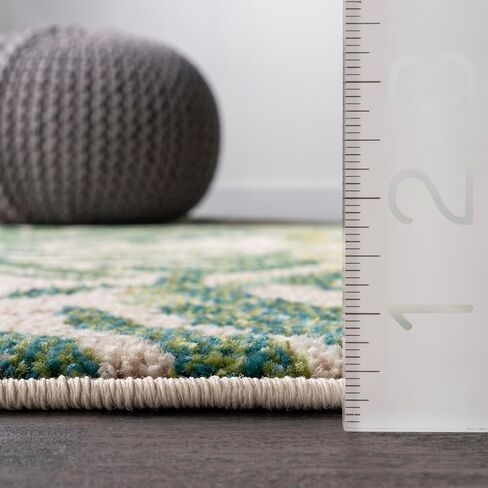 سجادة NuLOOM Cali بأوراق تجريدية، مقاس 2 × 6 بوصة، باللون الأخضر in Saudi Arabia