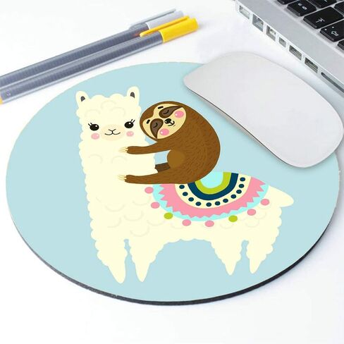 Round Mouse Pad Cute Baby Hedgehog Animal Mousepad Cubicle Decor Office Desk Accessories Office Supplies Desk Decor 7.9 x 7.9 x 0.12 Inch in Saudi Arabia