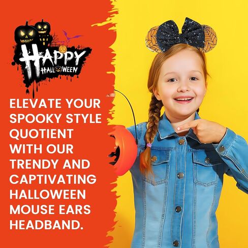 The Electric Mammoth 1 PC Halloween Mouse Ears Headband - Adult Children Head Bow Costume for Girls Boys Party Accessory in Saudi Arabia