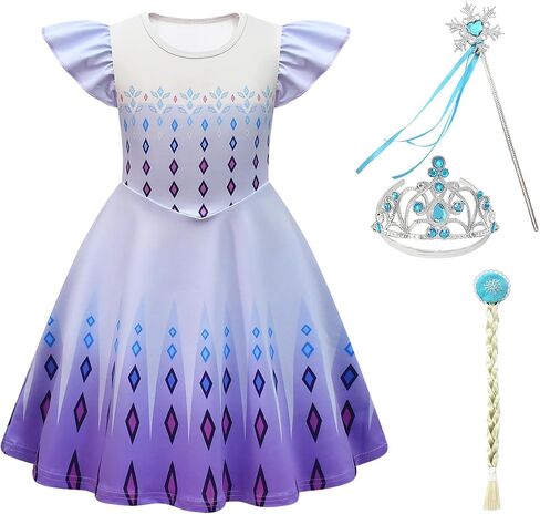Girls Princess Costume Kid Birthday Halloween Cosplay with Accessories, 3-8 Years in Saudi Arabia