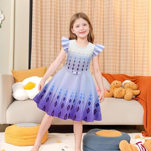 Girls Princess Costume Kid Birthday Halloween Cosplay with Accessories, 3-8 Years in Saudi Arabia