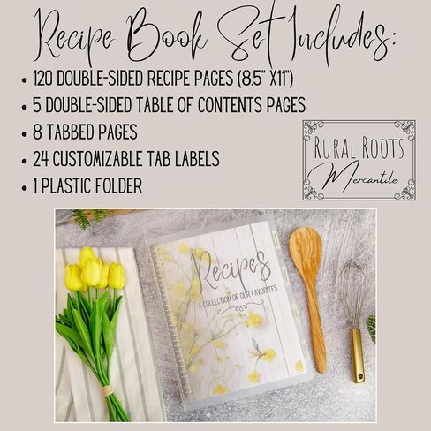 Recipe Book to Write in Your Own Recipes | Recipe Binder | Family Recipe Book Binder | Blank Recipe Books to Write In | Blank Cookbook | Blank Recipe Book | Recipe Journal | 8.5" x 11" Recipe Notebook in Saudi Arabia