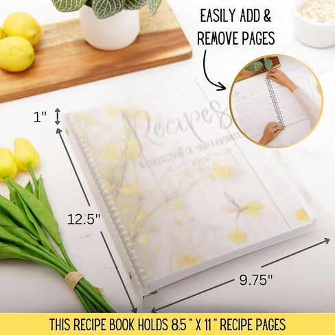 Recipe Book to Write in Your Own Recipes | Recipe Binder | Family Recipe Book Binder | Blank Recipe Books to Write In | Blank Cookbook | Blank Recipe Book | Recipe Journal | 8.5" x 11" Recipe Notebook in Saudi Arabia