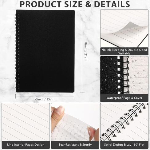 1 Pack Spiral Notebooks Waterproof College Ruled 6" x 8" Notepads A5 Lined Spiral Journals Hardcover Notebook for School Office Aesthetic, 100 Pages in Saudi Arabia