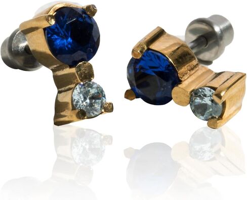 | Hypoallergenic Earrings | Titanium Kids Little Lux Mini Coco Stud Earrings | Sapphire Crystal Detail | Titanium Stud Earrings for Women | Earrings Studs, Sensitive Ears, Earring Set in Saudi Arabia